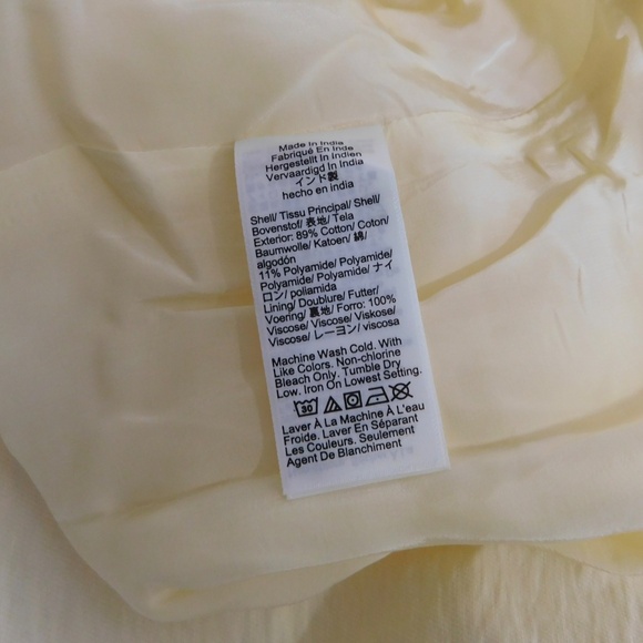 NWT!! J. CREW Pleated Drop-Waist Dress Crinkle Cotton Blend Natural Ivory Size 0 - Picture 14 of 15